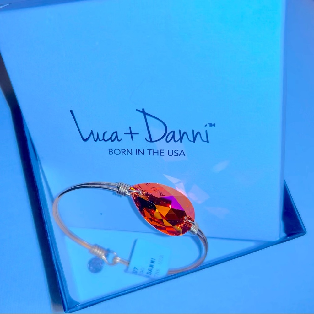 NWT Orange Stone Gold Fire 🔥🔥🔥🔥 Crystal Bracelet Luca + Danni w/matching bag